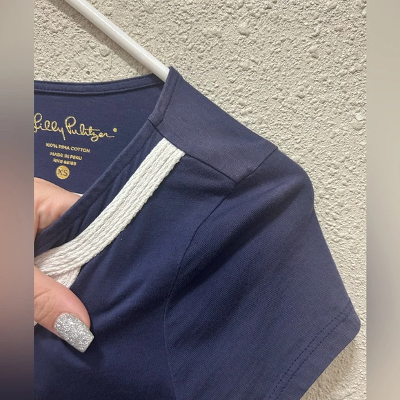 Lilly Pulitzer Navy and White Brewster T-Shirt Dress XS (read description) - Picture 7 of 7
